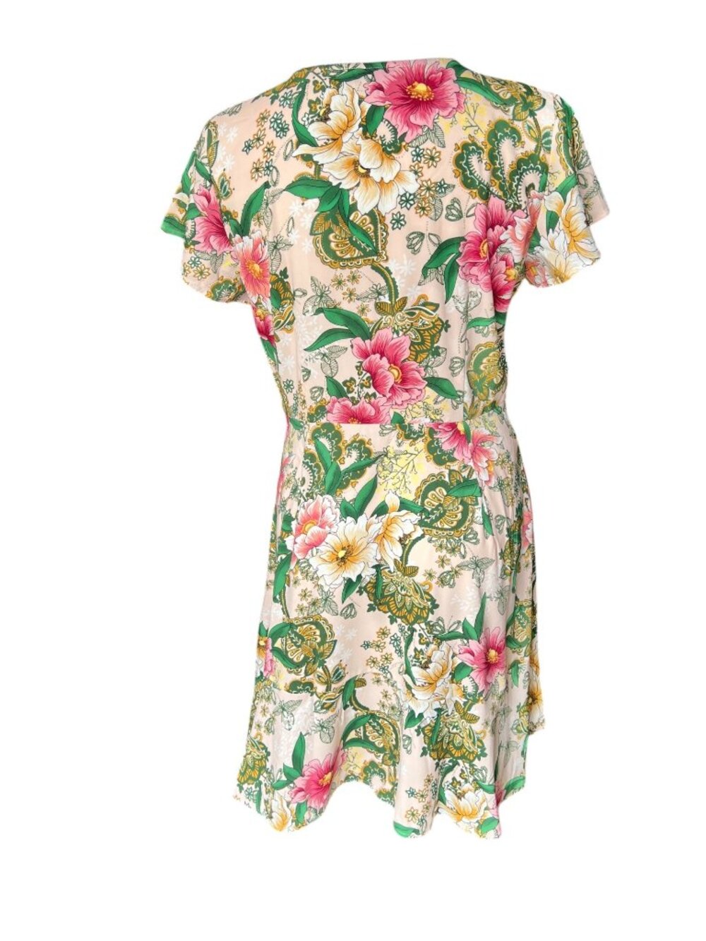 Loft Women's Size 8 Camelia Garden Floral Button-Up Dress 7.5" Ruffle Hem - Picture 5 of 10